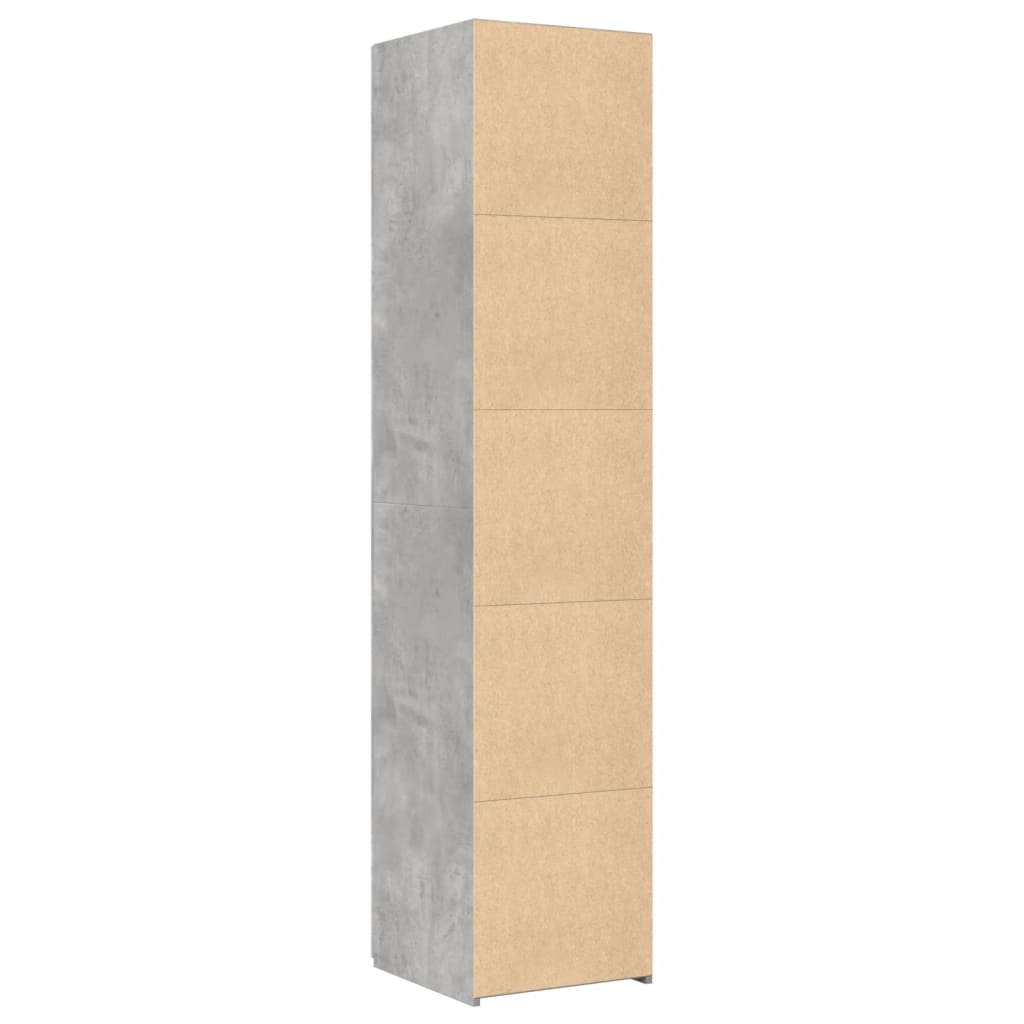 Buffet haut gris béton 40x42,5x185 cm bois d'ingénierie - XIOS