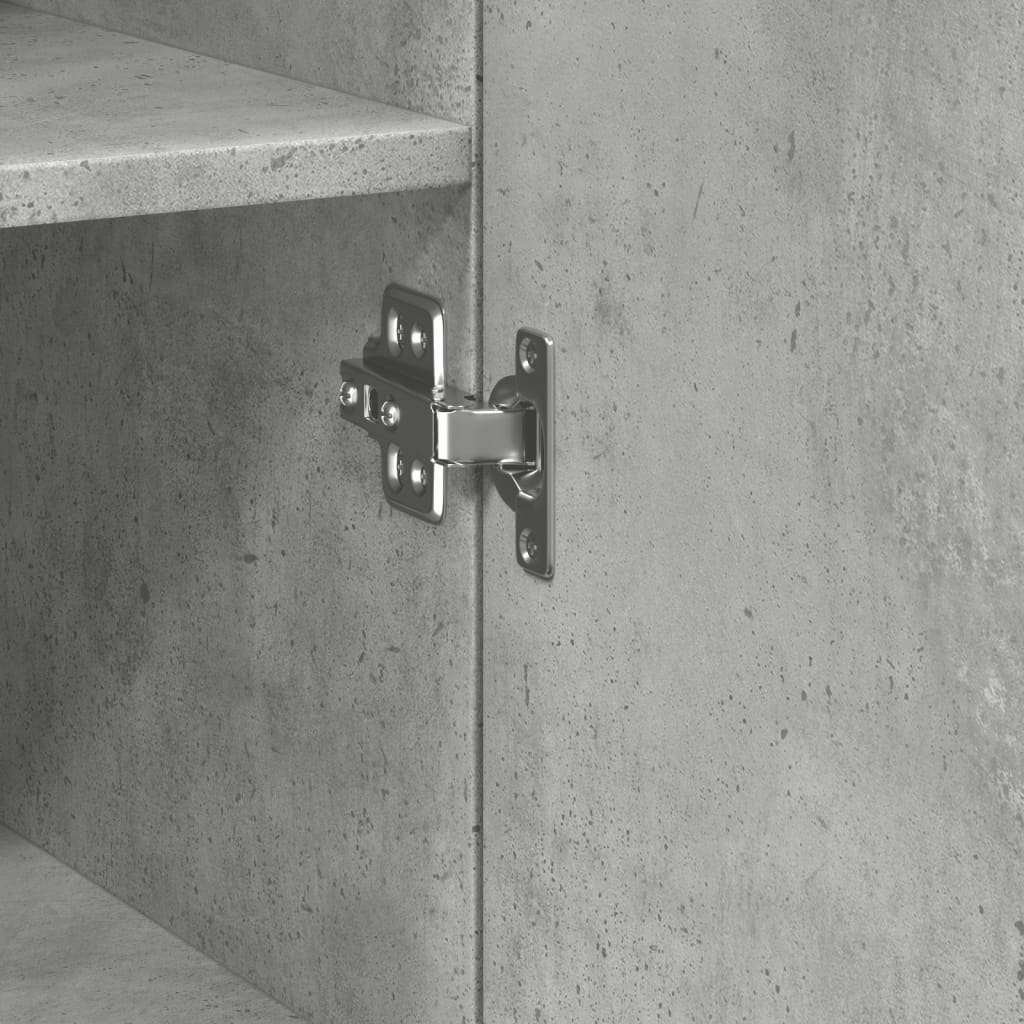 Buffet haut gris béton 40x42,5x185 cm bois d'ingénierie - XIOS