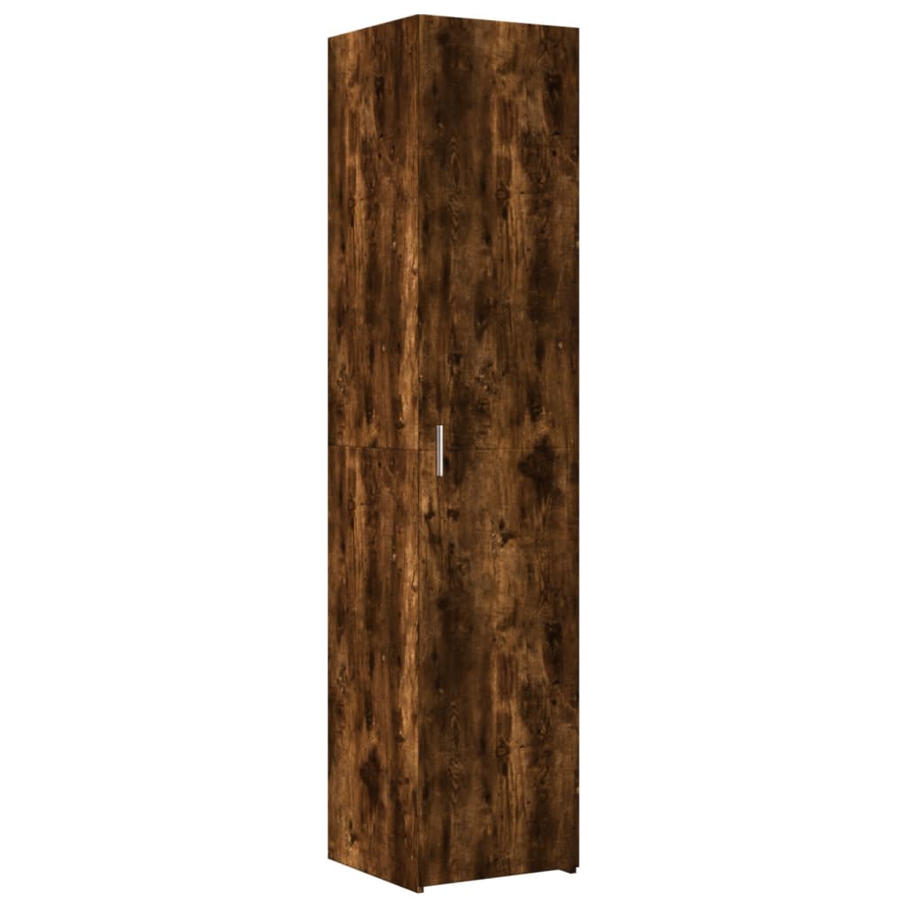 Buffet haut chêne fumé 40x42,5x185 cm bois d'ingénierie - XIOS