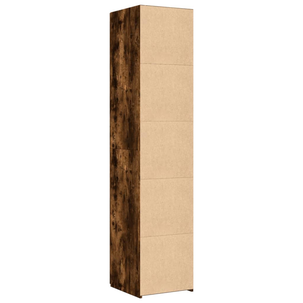 Buffet haut chêne fumé 40x42,5x185 cm bois d'ingénierie - XIOS