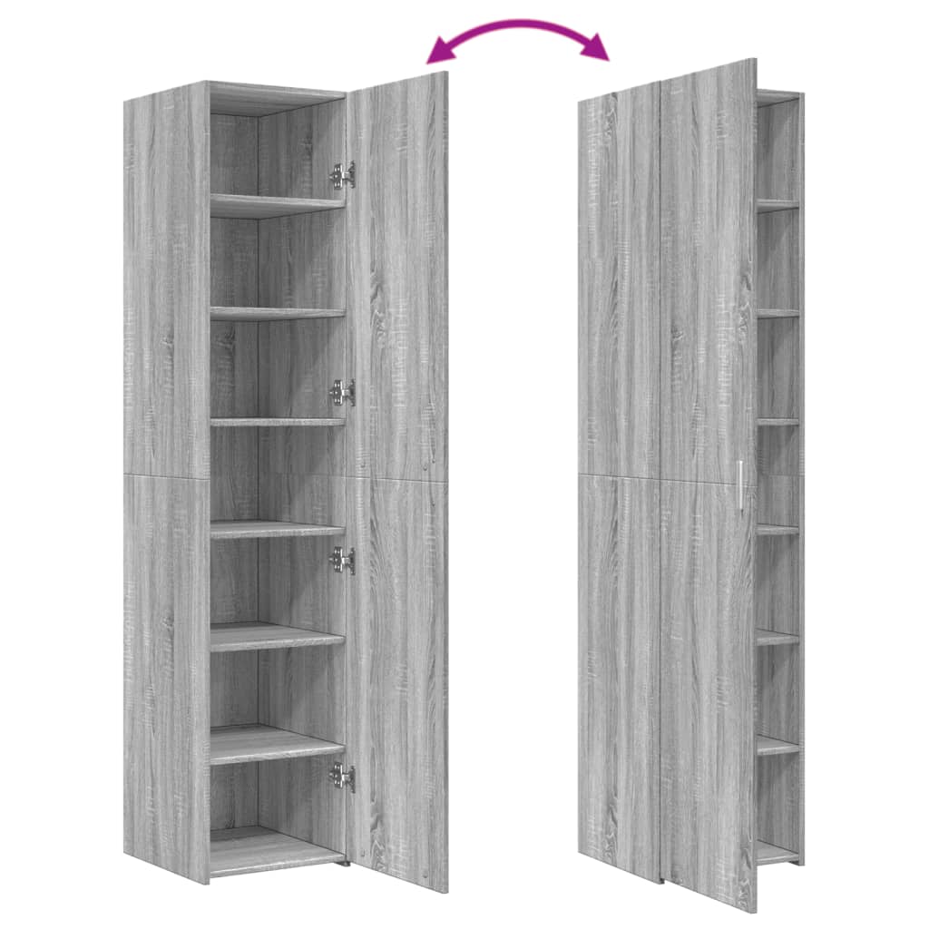 Buffet haut sonoma gris 40x42,5x185 cm bois d'ingénierie - XIOS