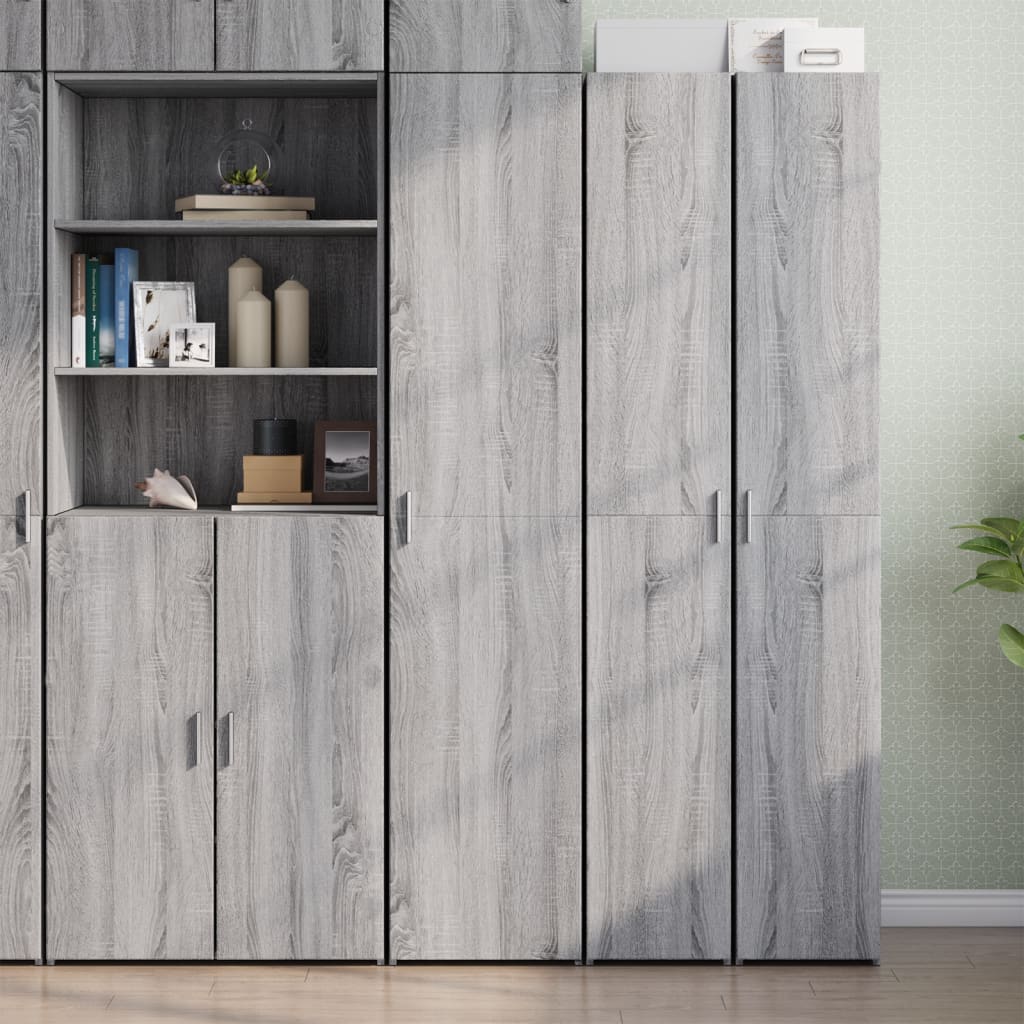 Buffet haut sonoma gris 40x42,5x185 cm bois d'ingénierie - XIOS