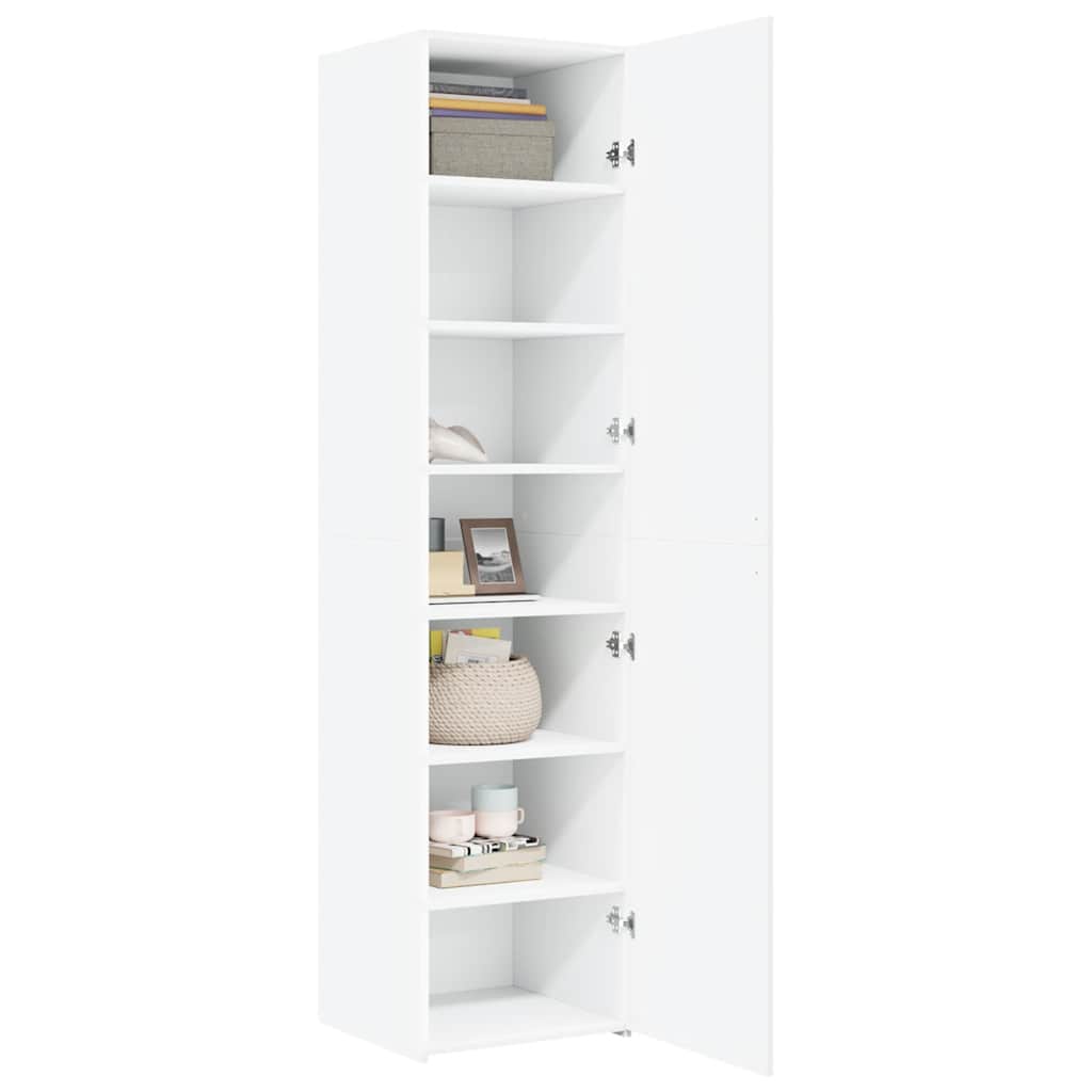 Buffet haut blanc 45x42,5x185 cm bois d'ingénierie - XIOS