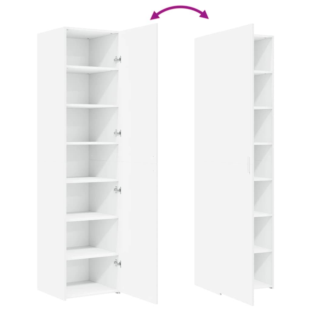 Buffet haut blanc 45x42,5x185 cm bois d'ingénierie - XIOS