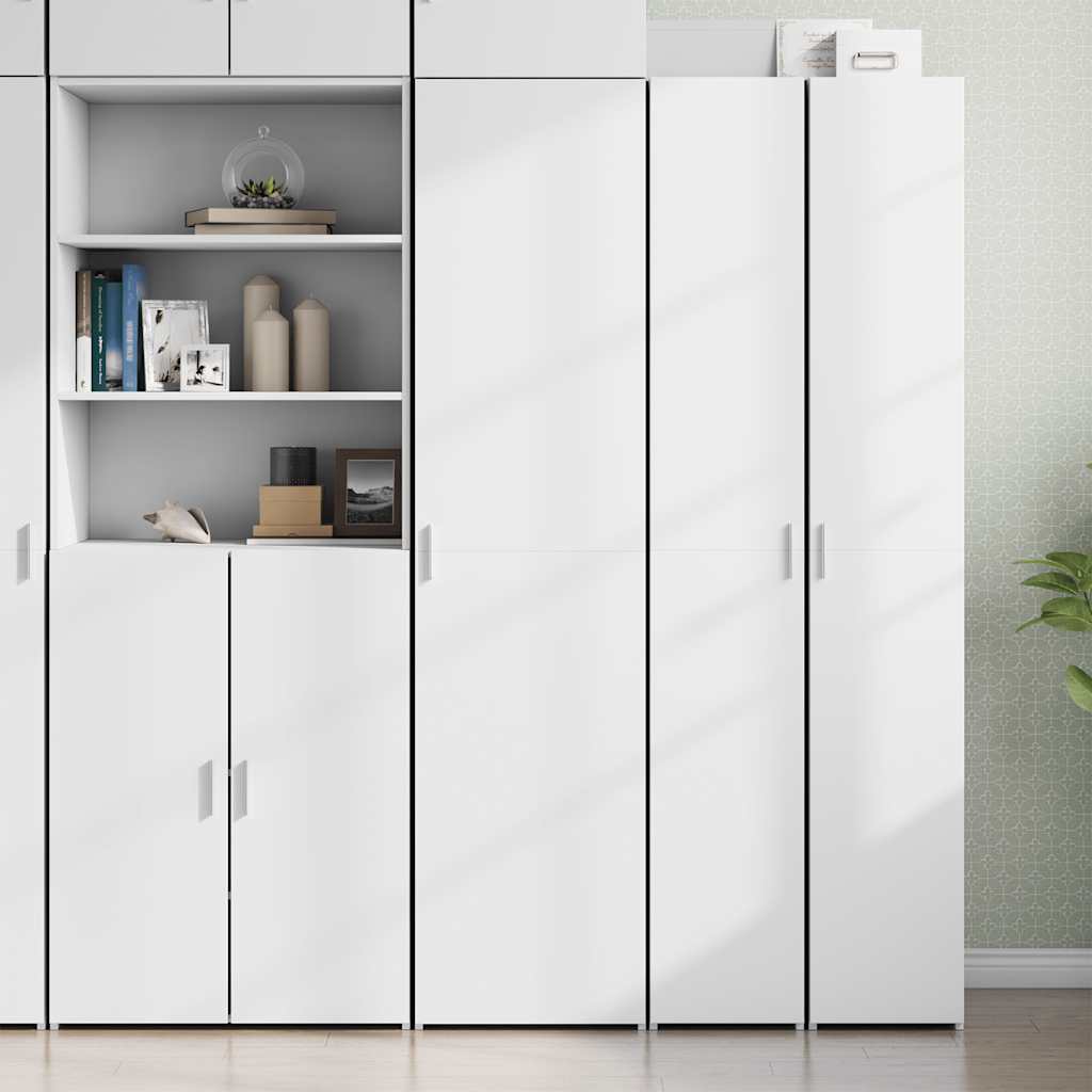 Buffet haut blanc 45x42,5x185 cm bois d'ingénierie - XIOS