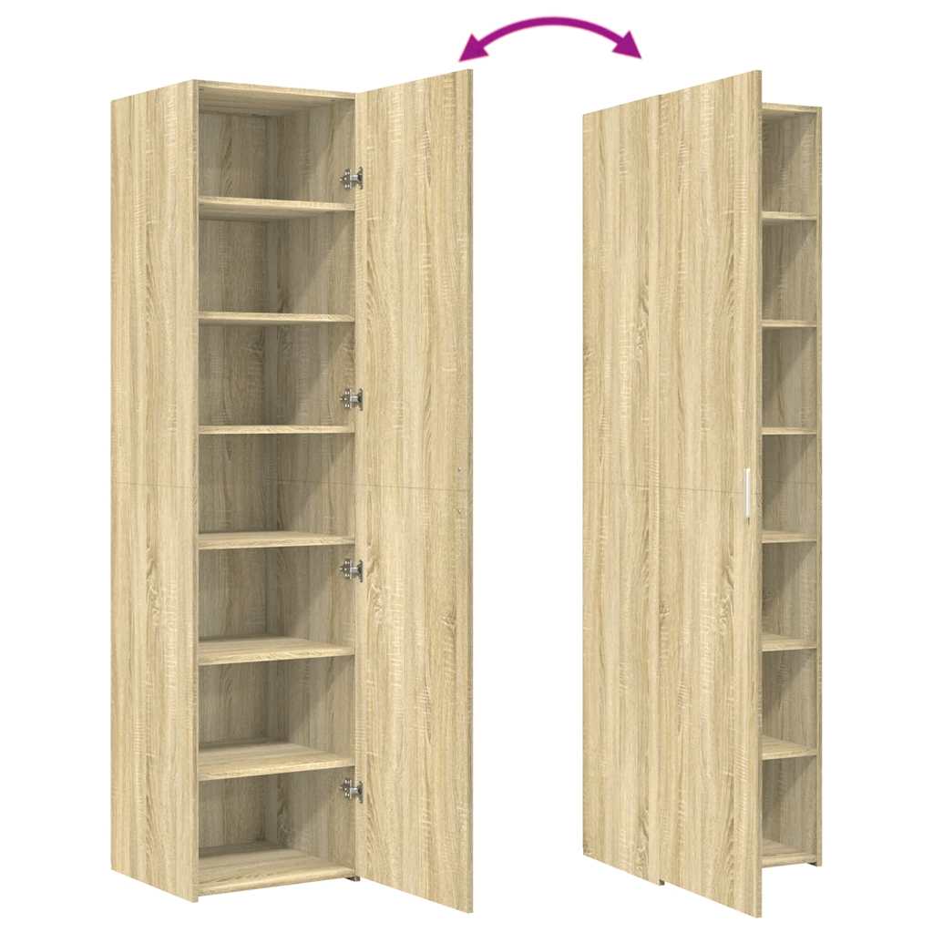 Buffet haut chêne sonoma 45x42,5x185 cm bois d'ingénierie - XIOS