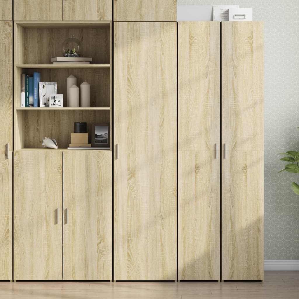 Buffet haut chêne sonoma 45x42,5x185 cm bois d'ingénierie - XIOS
