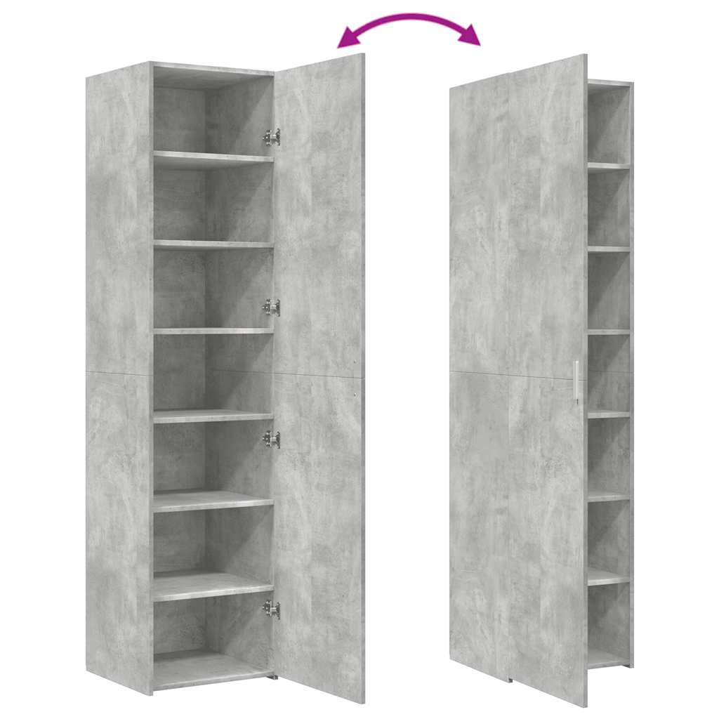 Buffet haut gris béton 45x42,5x185 cm bois d'ingénierie - XIOS