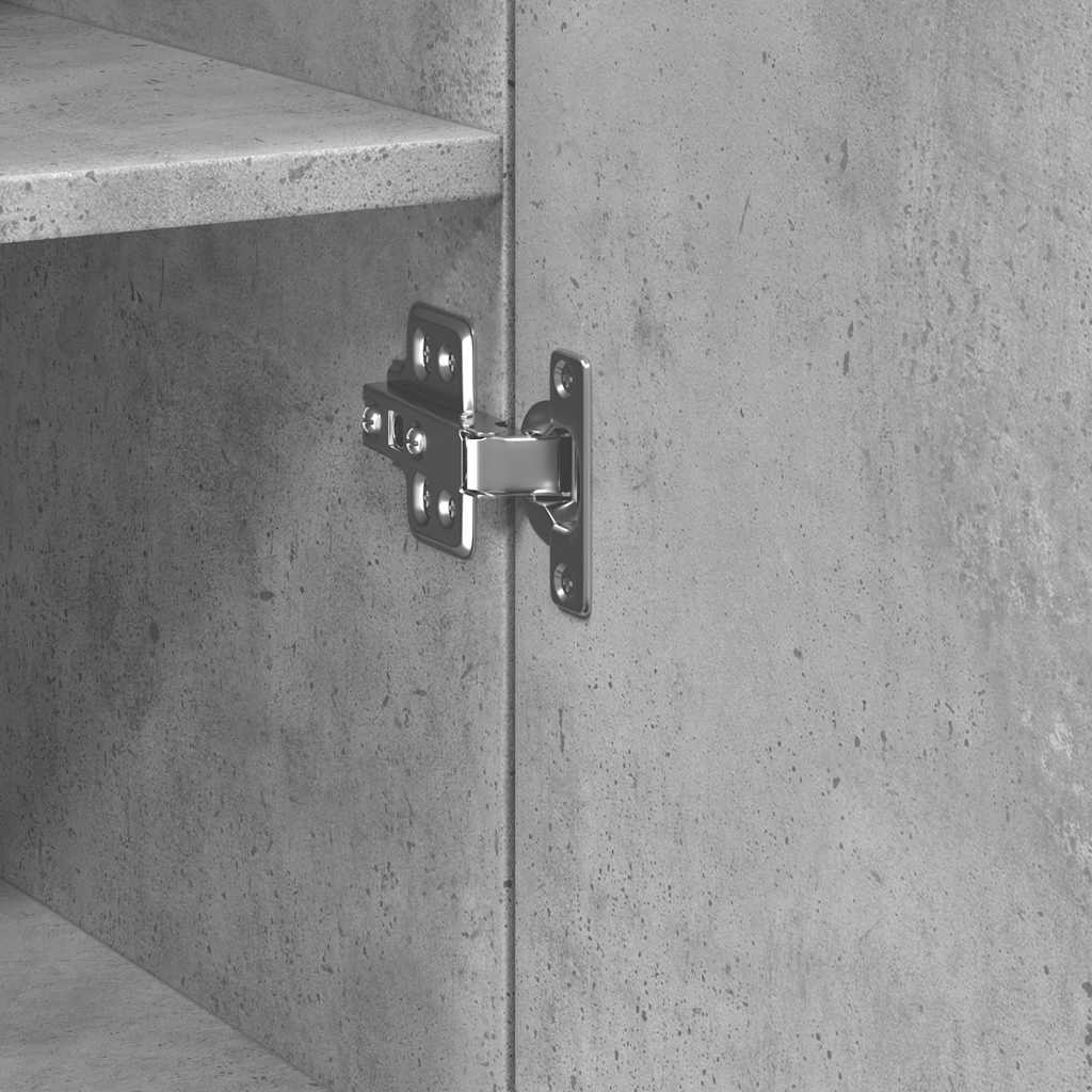 Buffet haut gris béton 45x42,5x185 cm bois d'ingénierie - XIOS