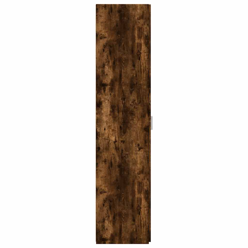 Buffet haut chêne fumé 45x42,5x185 cm bois d'ingénierie