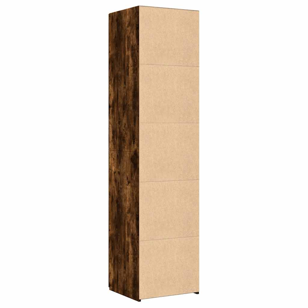 Buffet haut chêne fumé 45x42,5x185 cm bois d'ingénierie