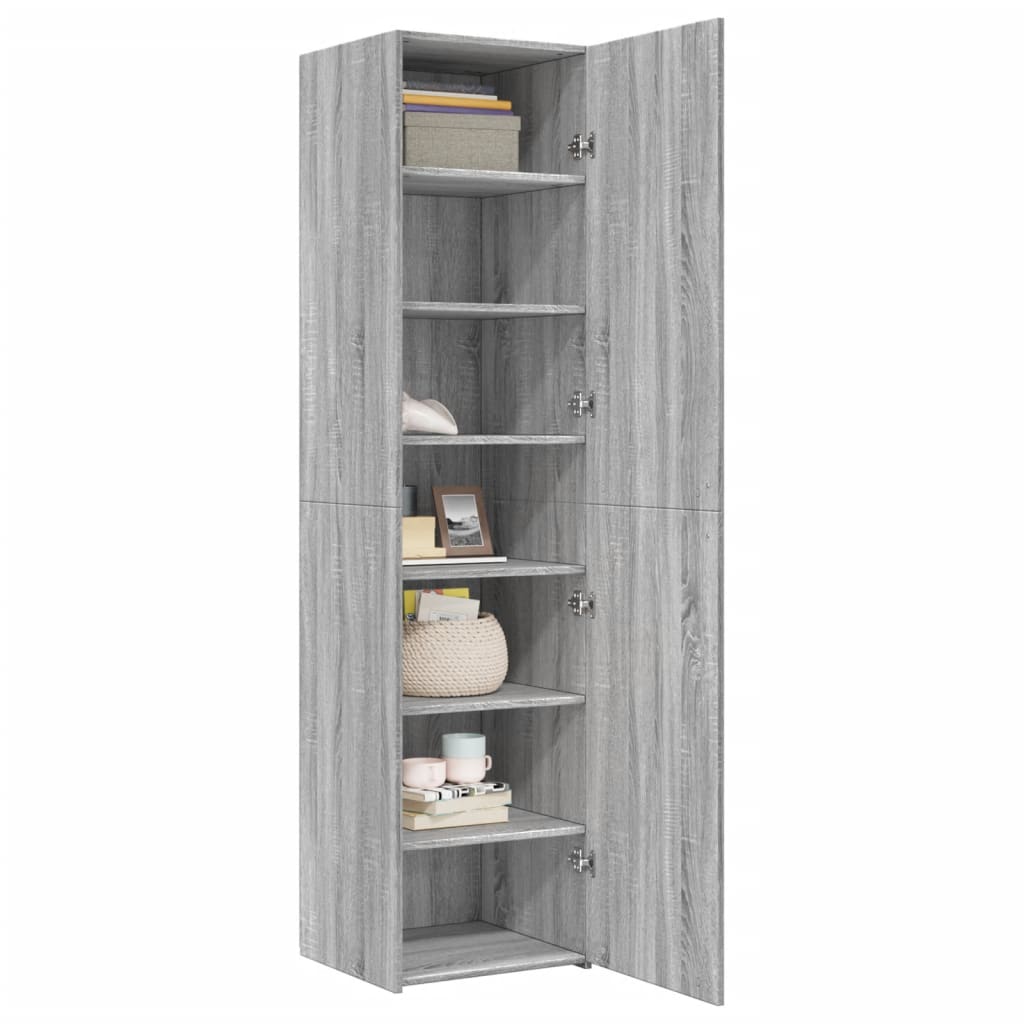 Buffet haut sonoma gris 45x42,5x185 cm bois d'ingénierie - XIOS