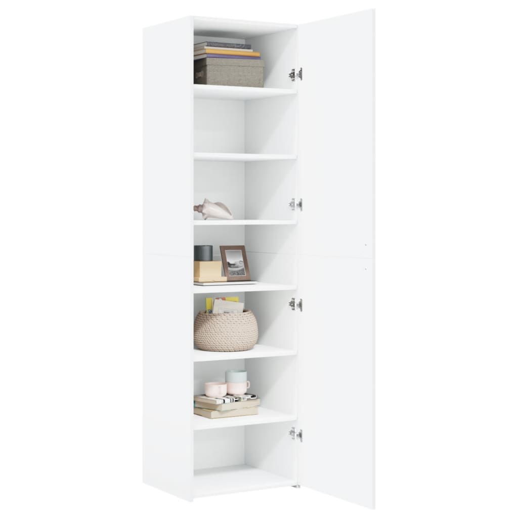 Buffet haut blanc 50x42,5x185 cm bois d'ingénierie - XIOS