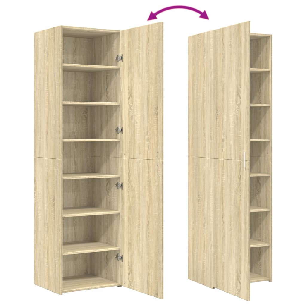 Buffet haut chêne sonoma 50x42,5x185 cm bois d'ingénierie - XIOS