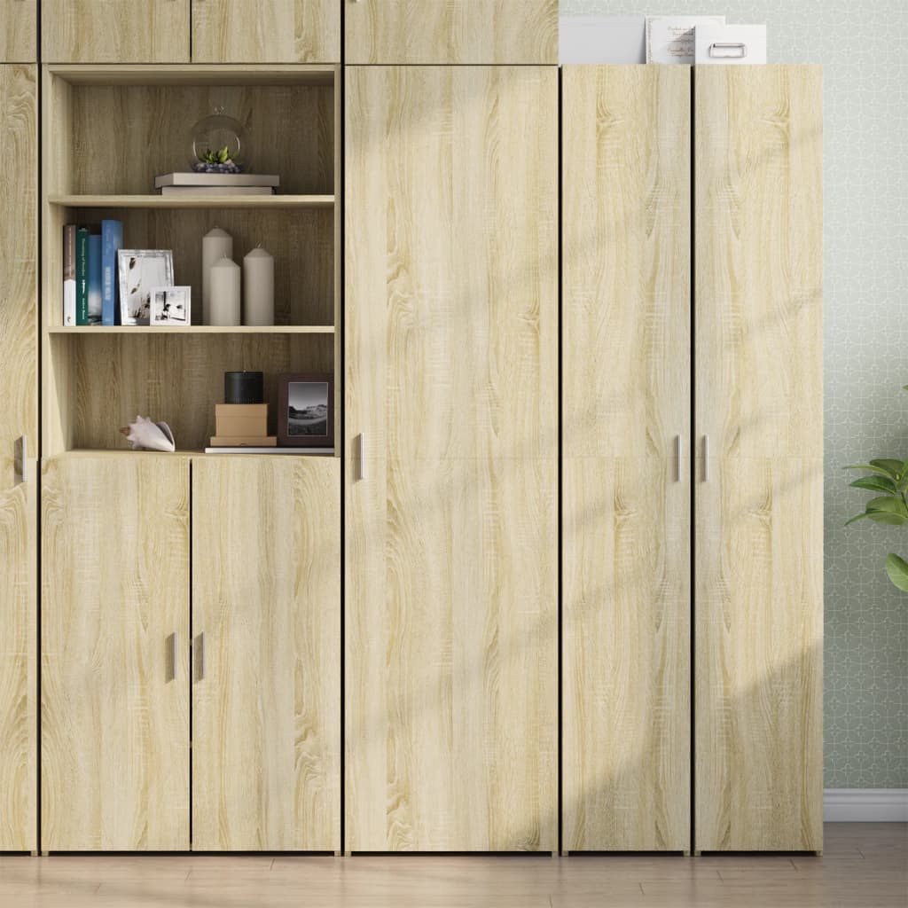 Buffet haut chêne sonoma 50x42,5x185 cm bois d'ingénierie - XIOS