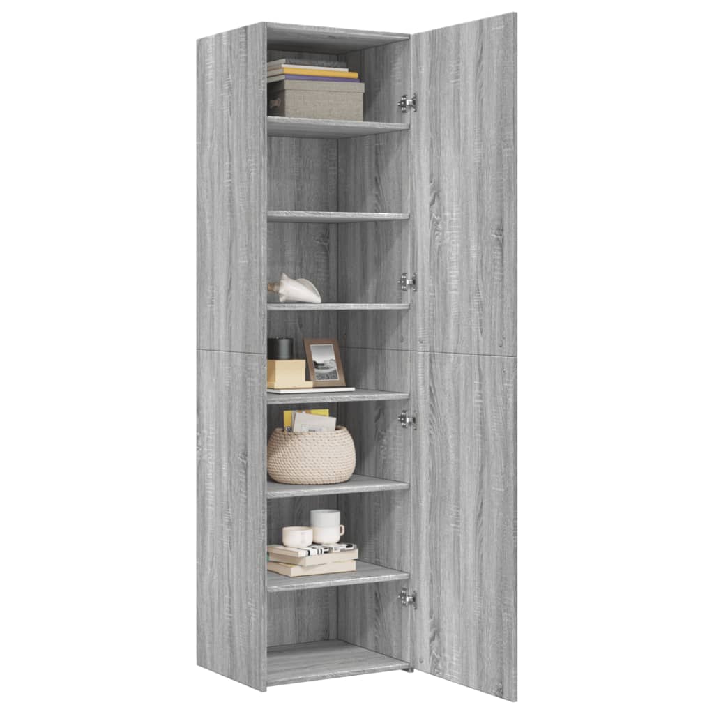 Buffet haut sonoma gris 50x42,5x185 cm bois d'ingénierie - XIOS