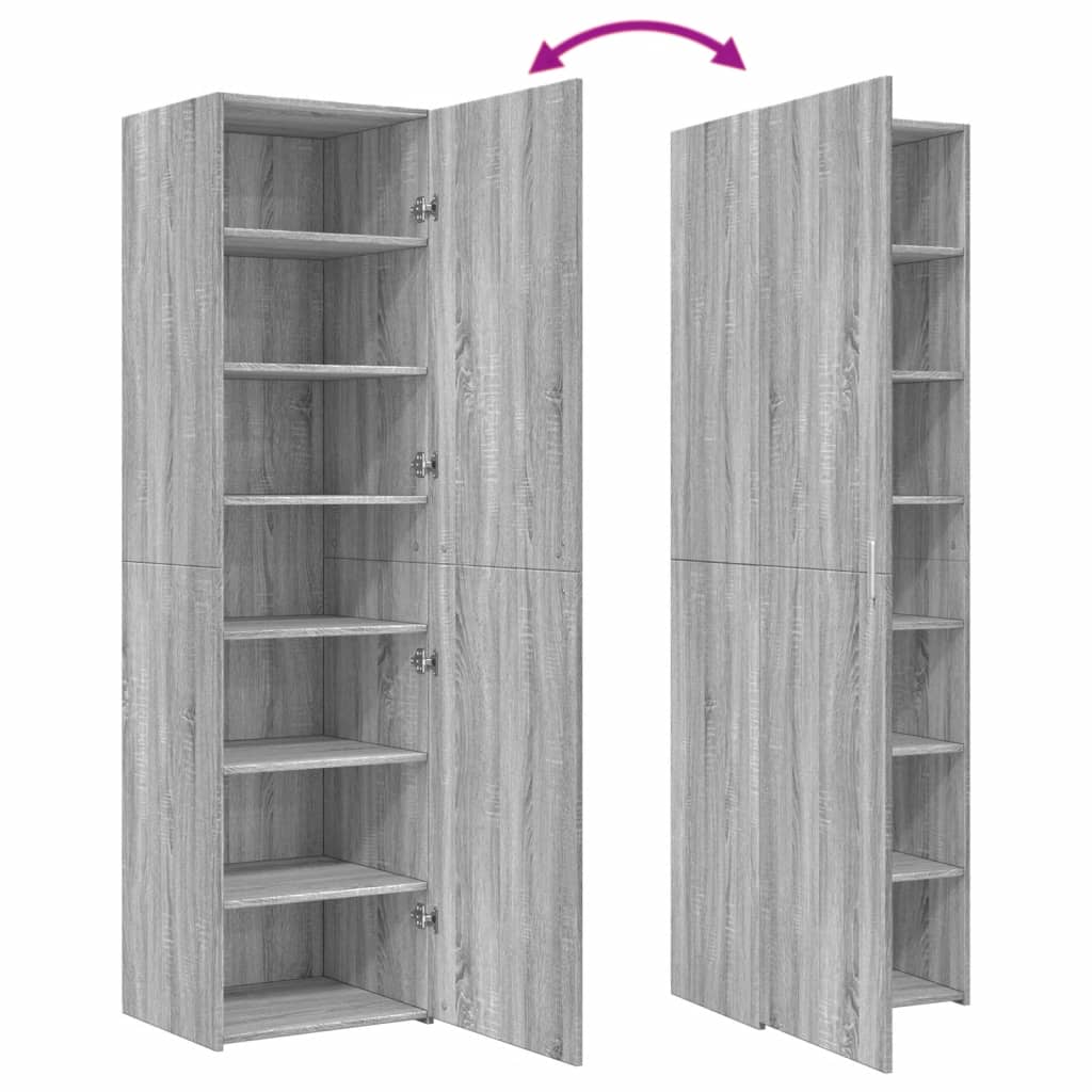 Buffet haut sonoma gris 50x42,5x185 cm bois d'ingénierie - XIOS