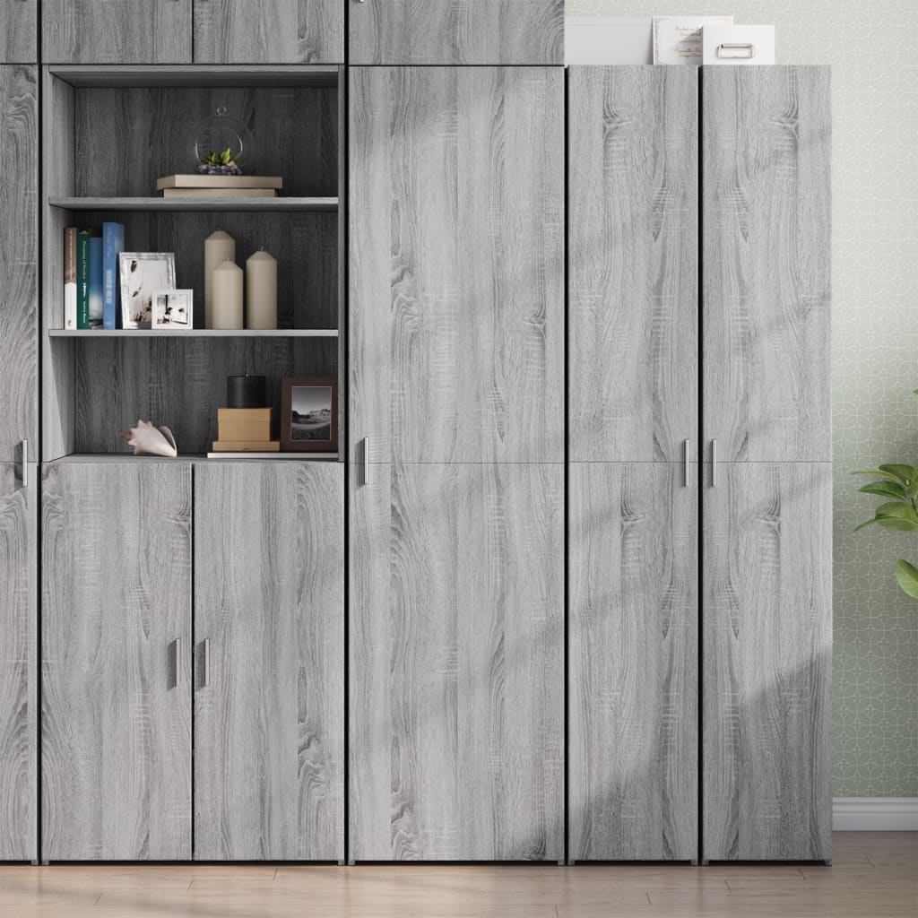 Buffet haut sonoma gris 50x42,5x185 cm bois d'ingénierie - XIOS