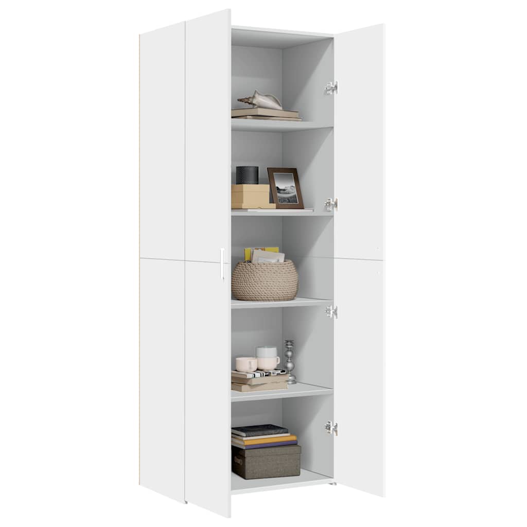 Buffet haut blanc 70x42,5x185 cm bois d'ingénierie - XIOS