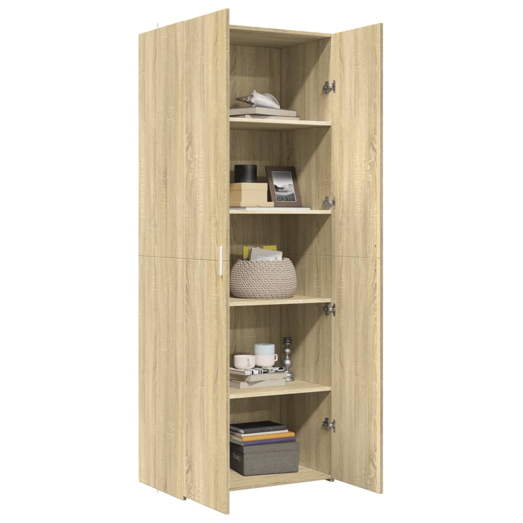 Buffet haut chêne sonoma 70x42,5x185 cm bois d'ingénierie - XIOS