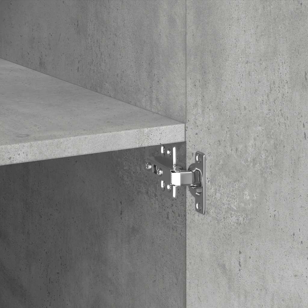 Buffet haut gris béton 70x42,5x185 cm bois d'ingénierie - XIOS