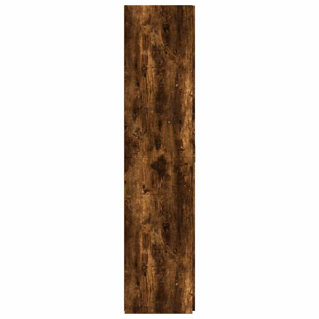 Buffet haut chêne fumé 70x42,5x185 cm bois d'ingénierie