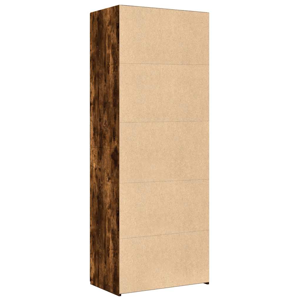 Buffet haut chêne fumé 70x42,5x185 cm bois d'ingénierie - XIOS