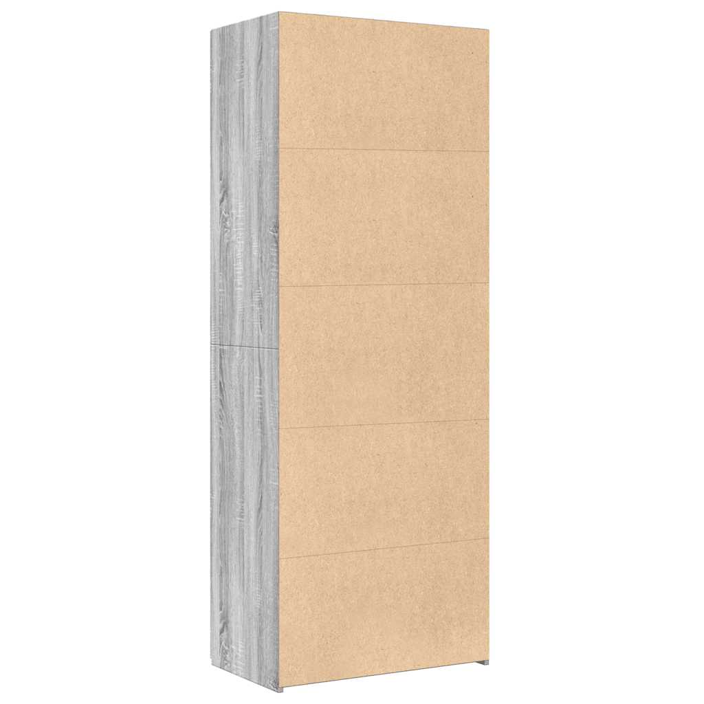 Buffet haut sonoma gris 70x42,5x185 cm bois d'ingénierie - XIOS