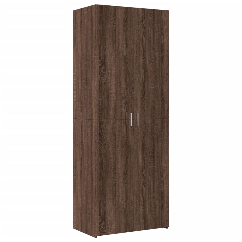 Buffet haut chêne marron 70x42,5x185 cm bois d'ingénierie - XIOS