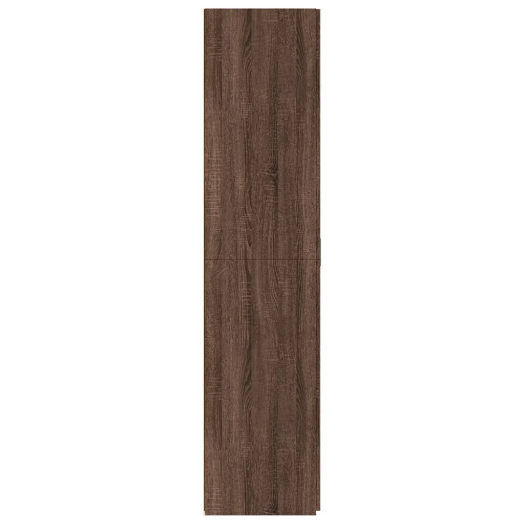 Buffet haut chêne marron 70x42,5x185 cm bois d'ingénierie - XIOS
