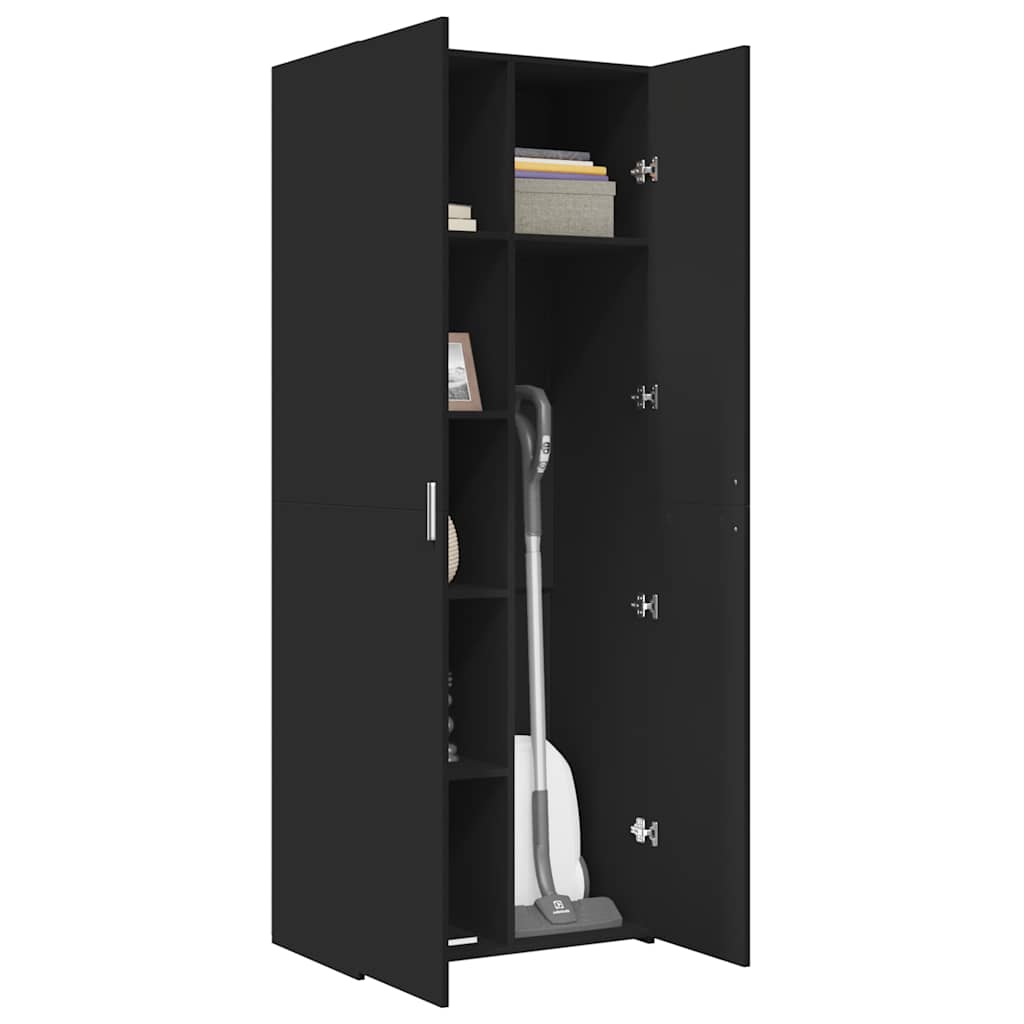 Buffet haut noir 70x42,5x185 cm bois d'ingénierie - XIOS