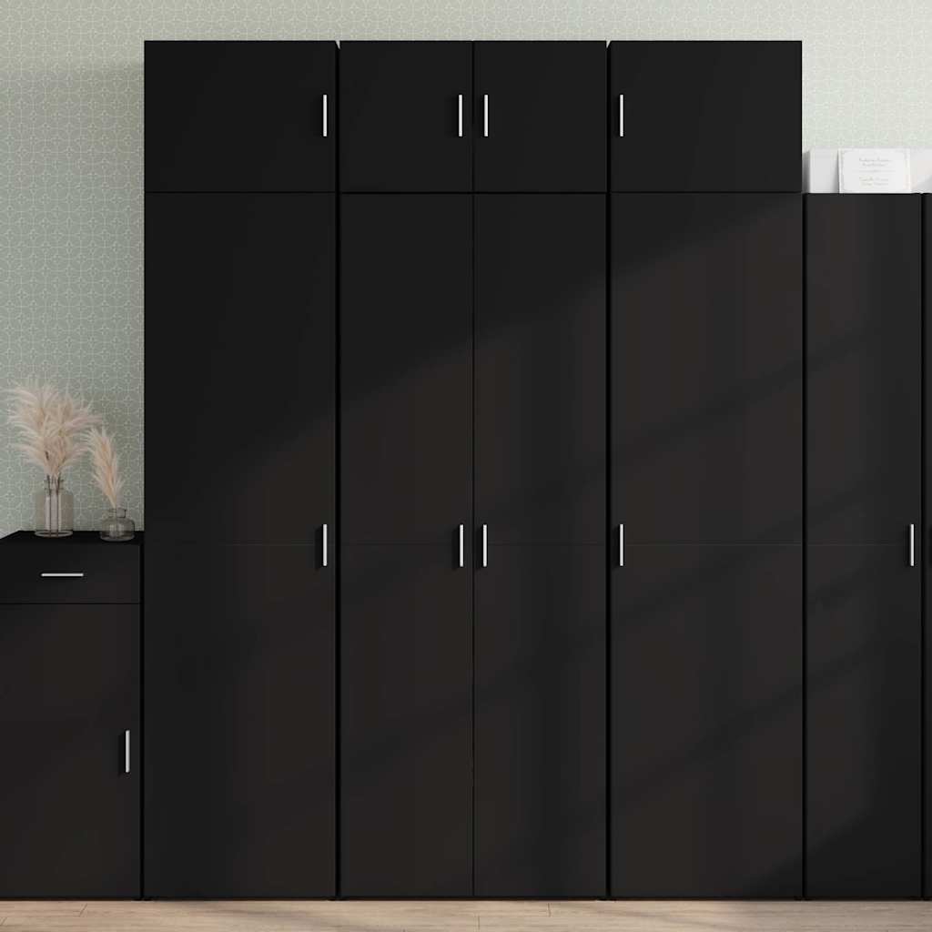 Buffet haut noir 70x42,5x185 cm bois d'ingénierie - XIOS