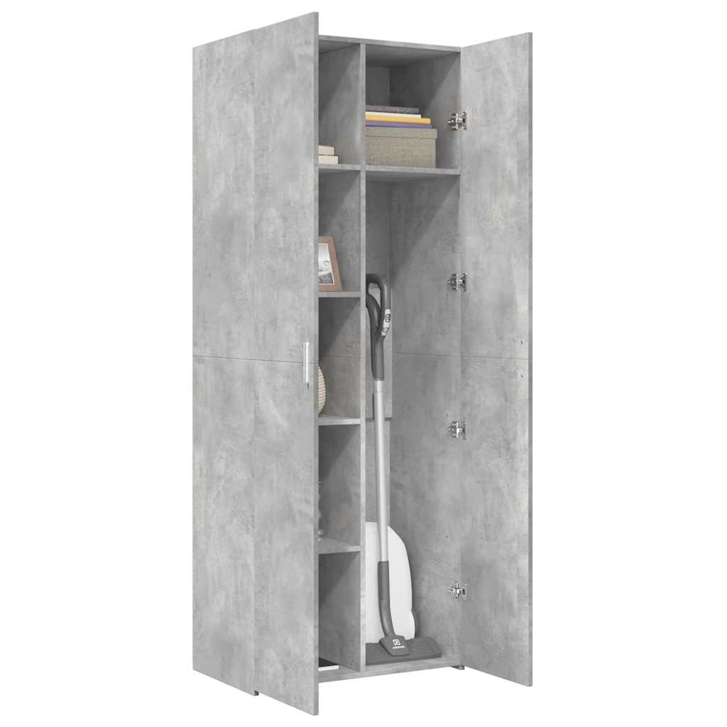 Buffet haut gris béton 70x42,5x185 cm bois d'ingénierie - XIOS
