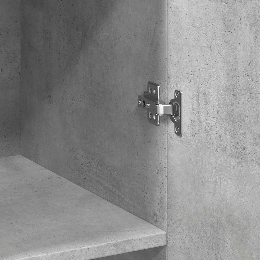 Buffet haut gris béton 70x42,5x185 cm bois d'ingénierie - XIOS