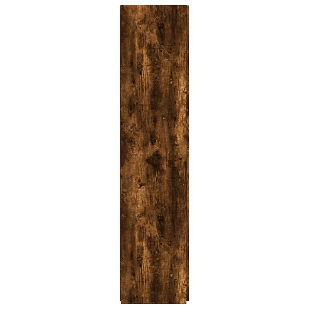 Buffet haut chêne fumé 70x42,5x185 cm bois d'ingénierie - XIOS