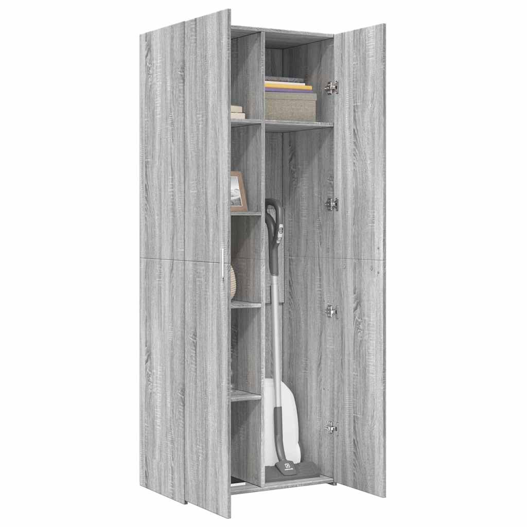 Buffet haut sonoma gris 70x42,5x185 cm bois d'ingénierie - XIOS