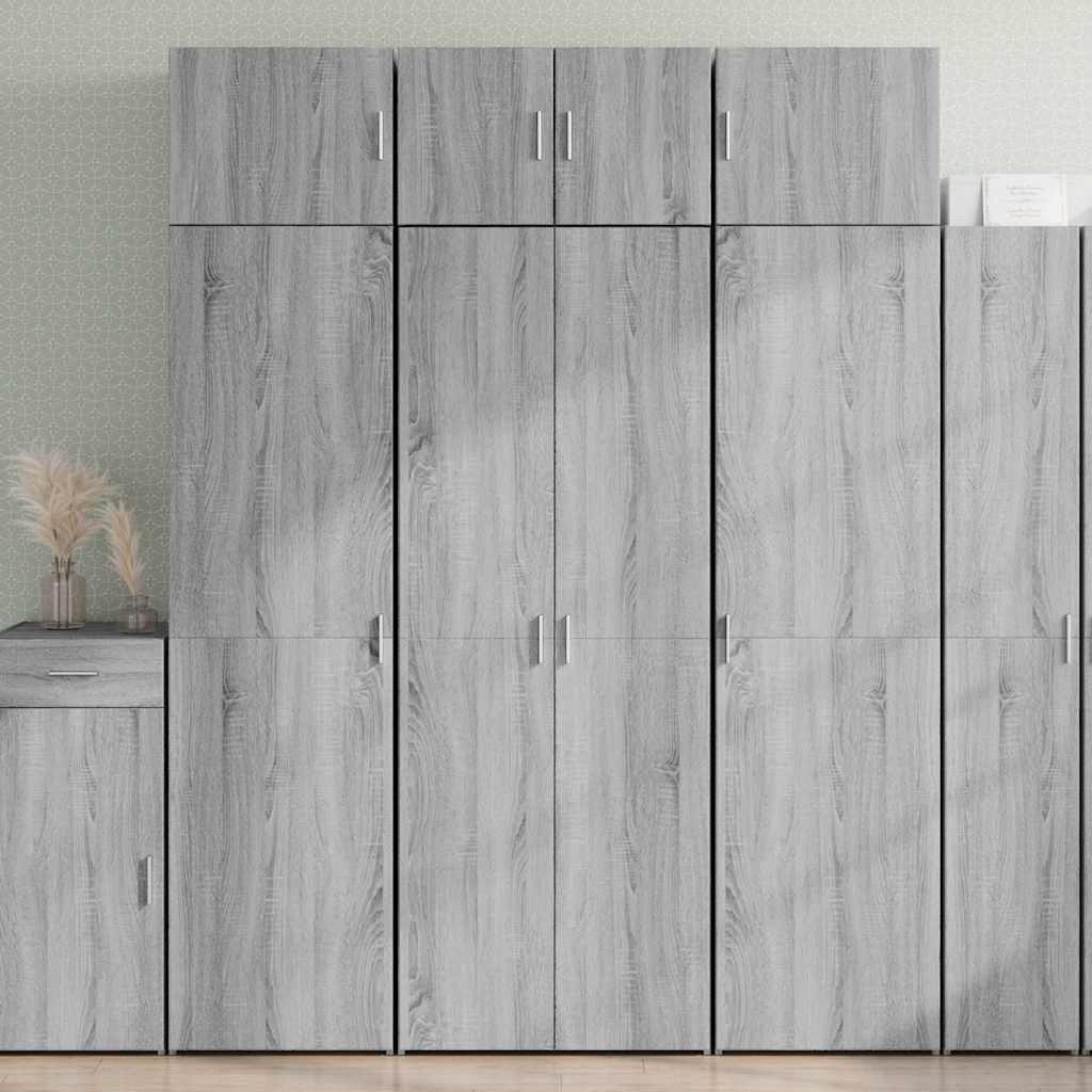 Buffet haut sonoma gris 70x42,5x185 cm bois d'ingénierie - XIOS