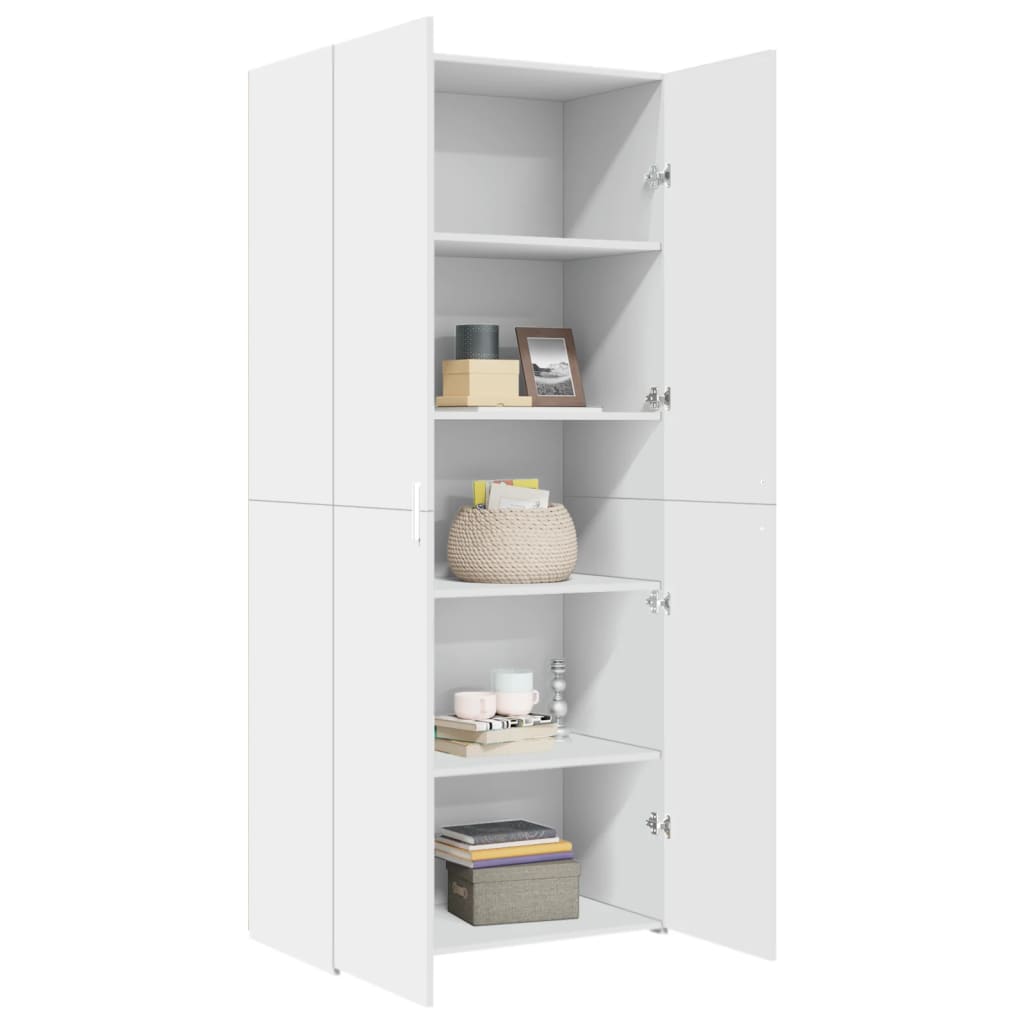 Buffet haut blanc 80x42,5x185 cm bois d'ingénierie - XIOS