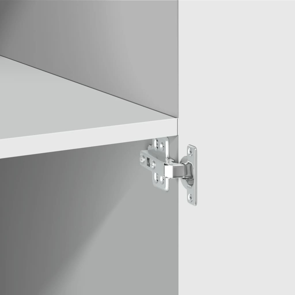 Buffet haut blanc 80x42,5x185 cm bois d'ingénierie - XIOS