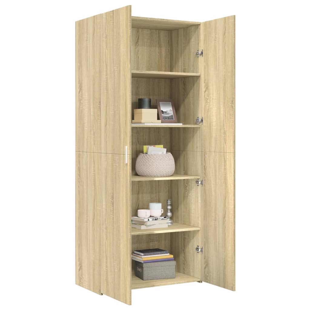 Buffet haut chêne sonoma 80x42,5x185 cm bois d'ingénierie - XIOS
