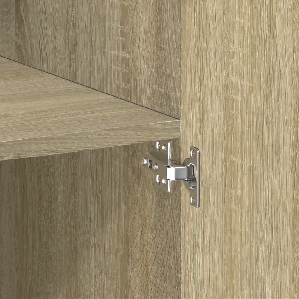 Buffet haut chêne sonoma 80x42,5x185 cm bois d'ingénierie - XIOS