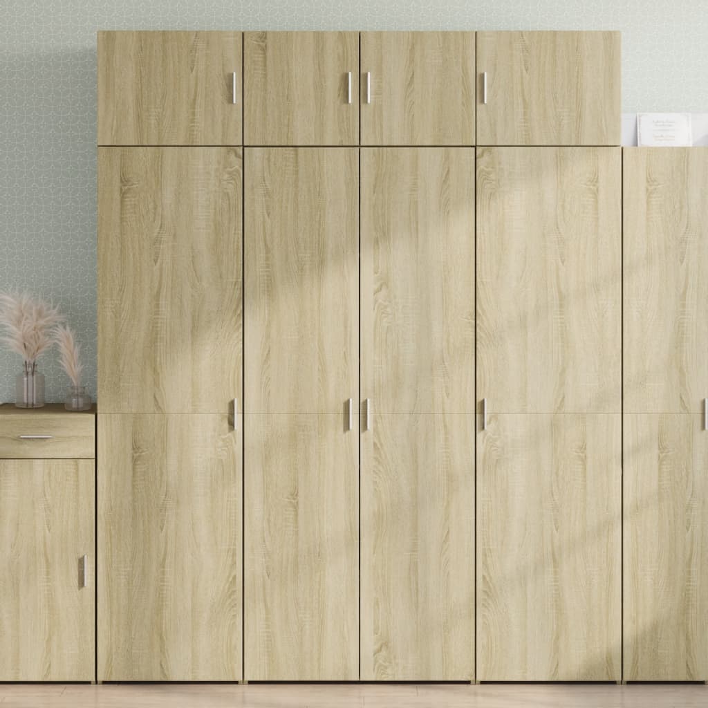 Buffet haut chêne sonoma 80x42,5x185 cm bois d'ingénierie - XIOS