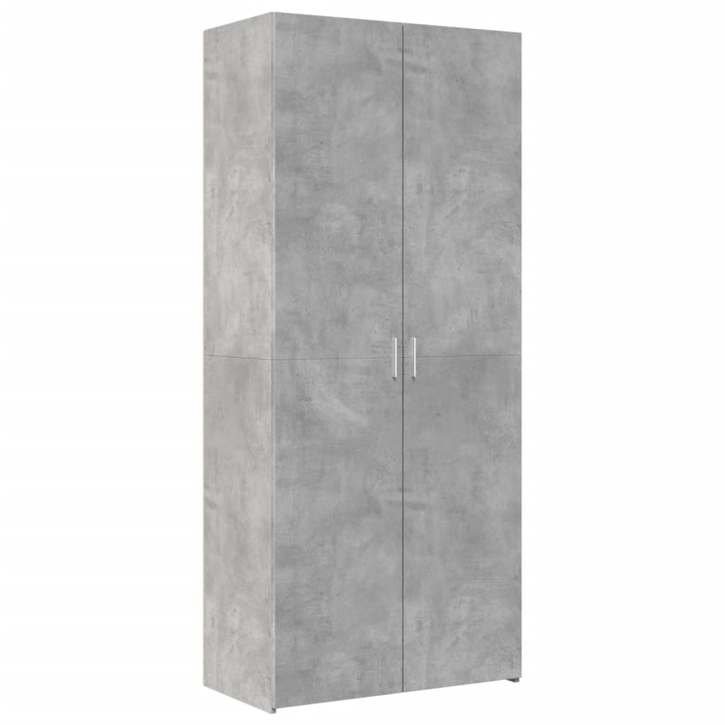 Buffet haut gris béton 80x42,5x185 cm bois d'ingénierie - XIOS