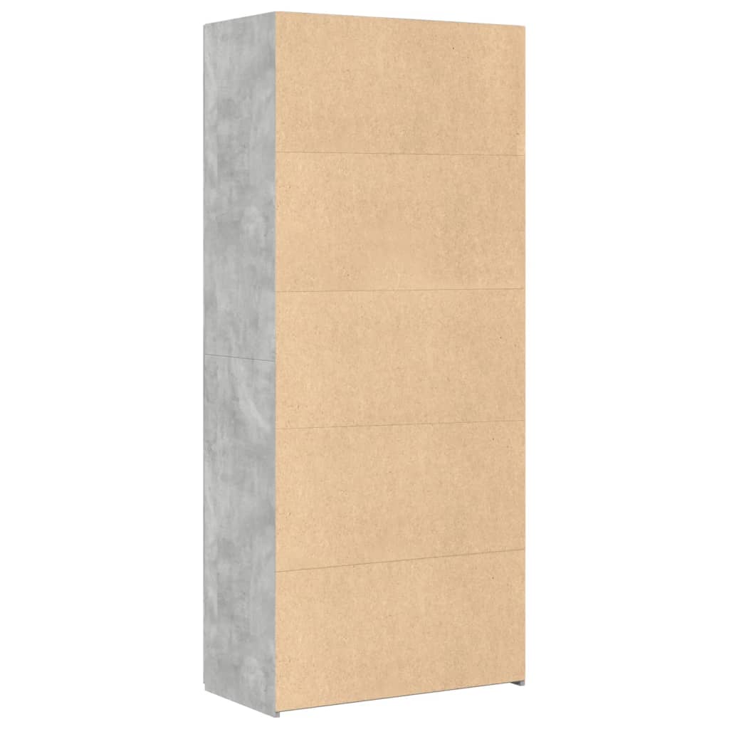 Buffet haut gris béton 80x42,5x185 cm bois d'ingénierie - XIOS
