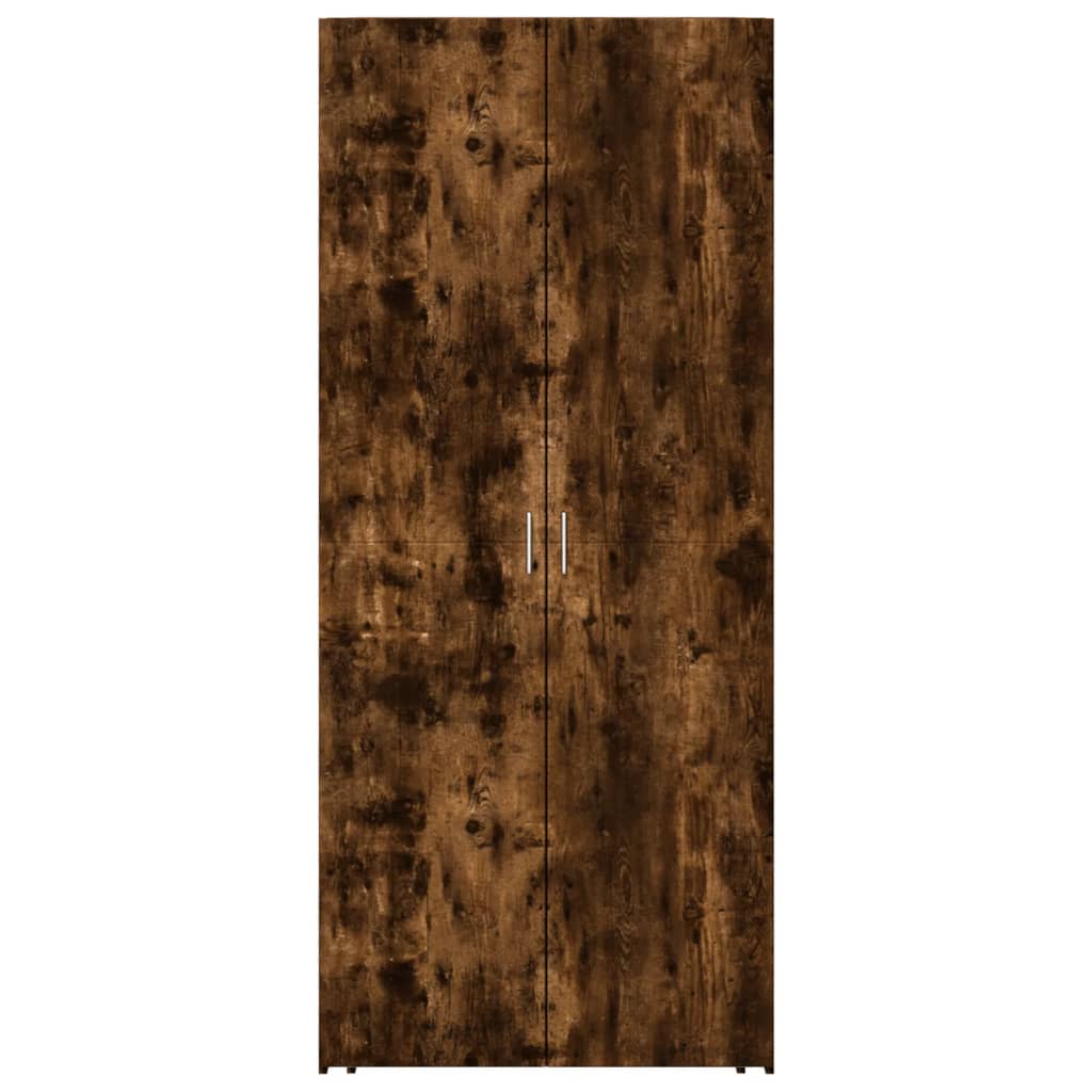 Buffet haut chêne fumé 80x42,5x185 cm bois d'ingénierie - XIOS
