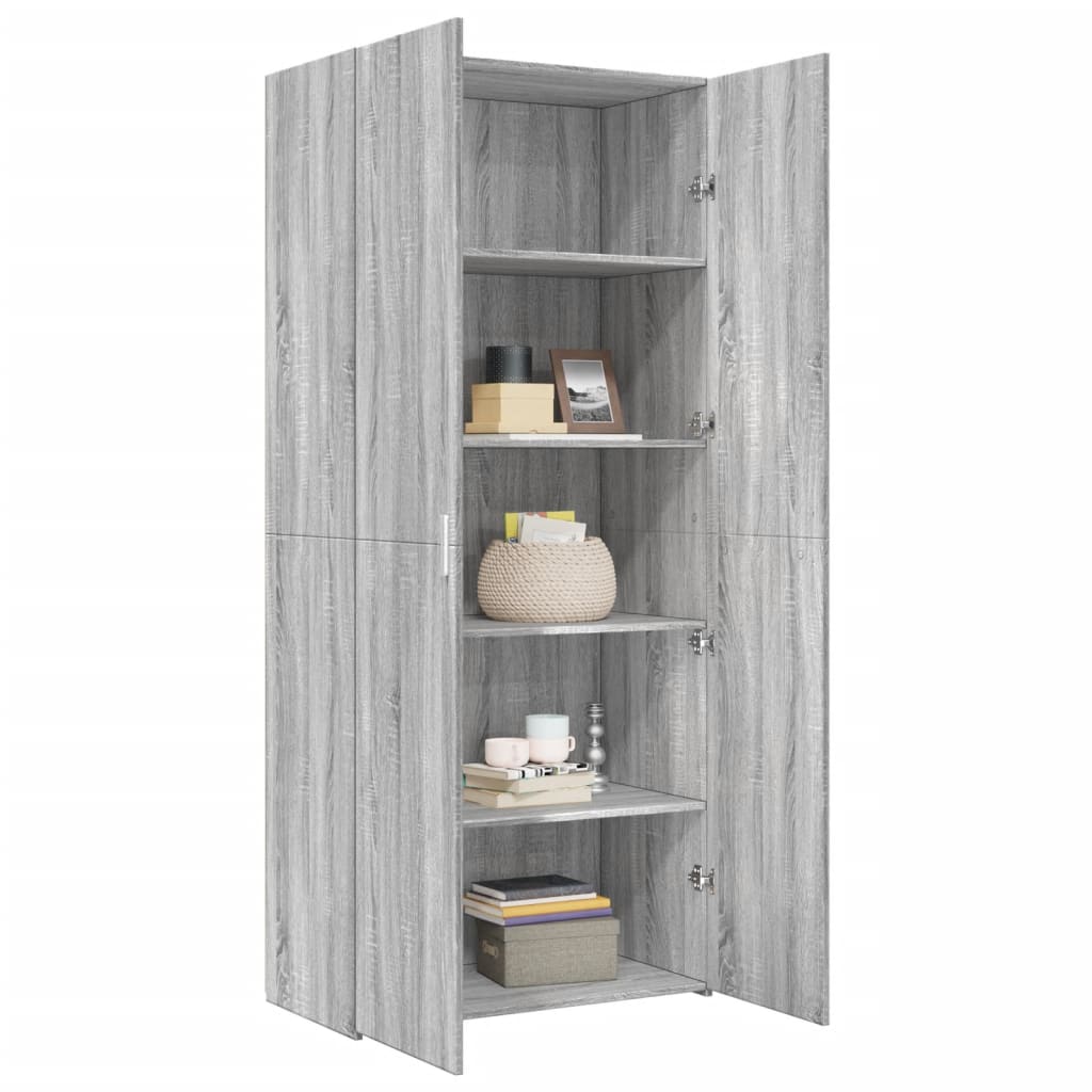 Buffet haut sonoma gris 80x42,5x185 cm bois d'ingénierie - XIOS