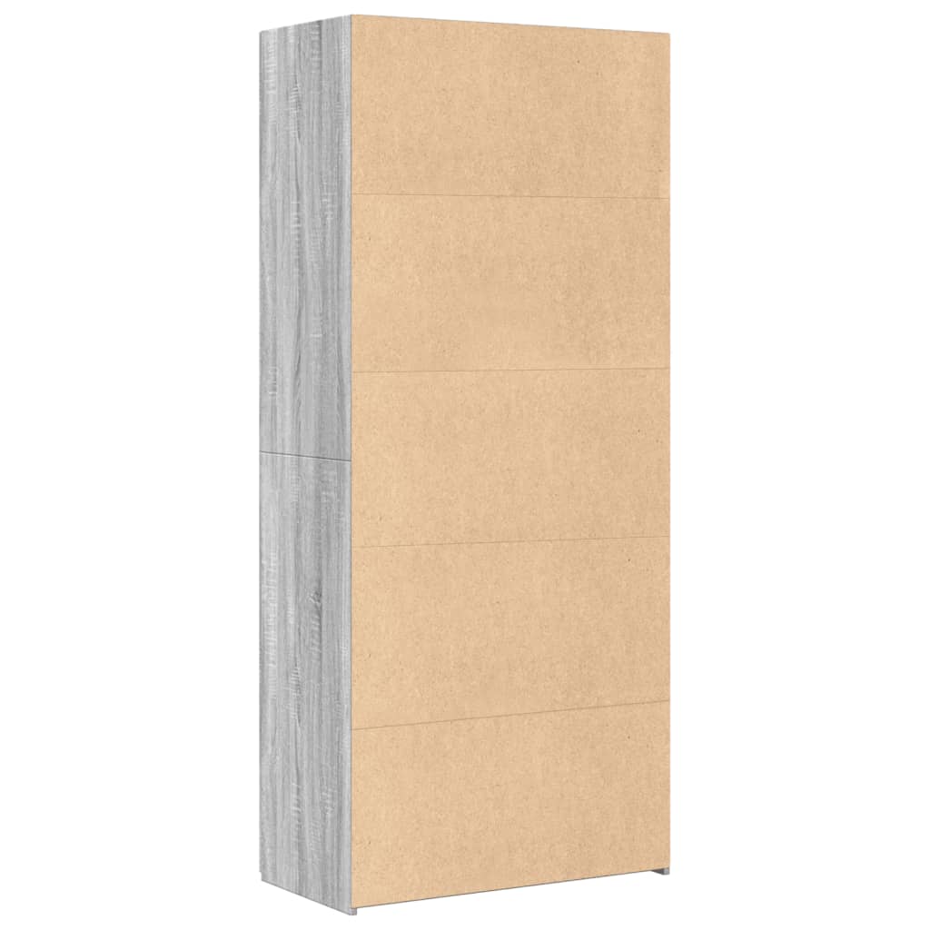 Buffet haut sonoma gris 80x42,5x185 cm bois d'ingénierie - XIOS