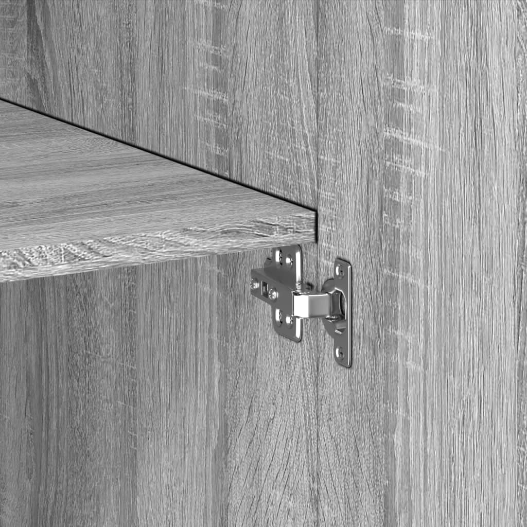 Buffet haut sonoma gris 80x42,5x185 cm bois d'ingénierie - XIOS