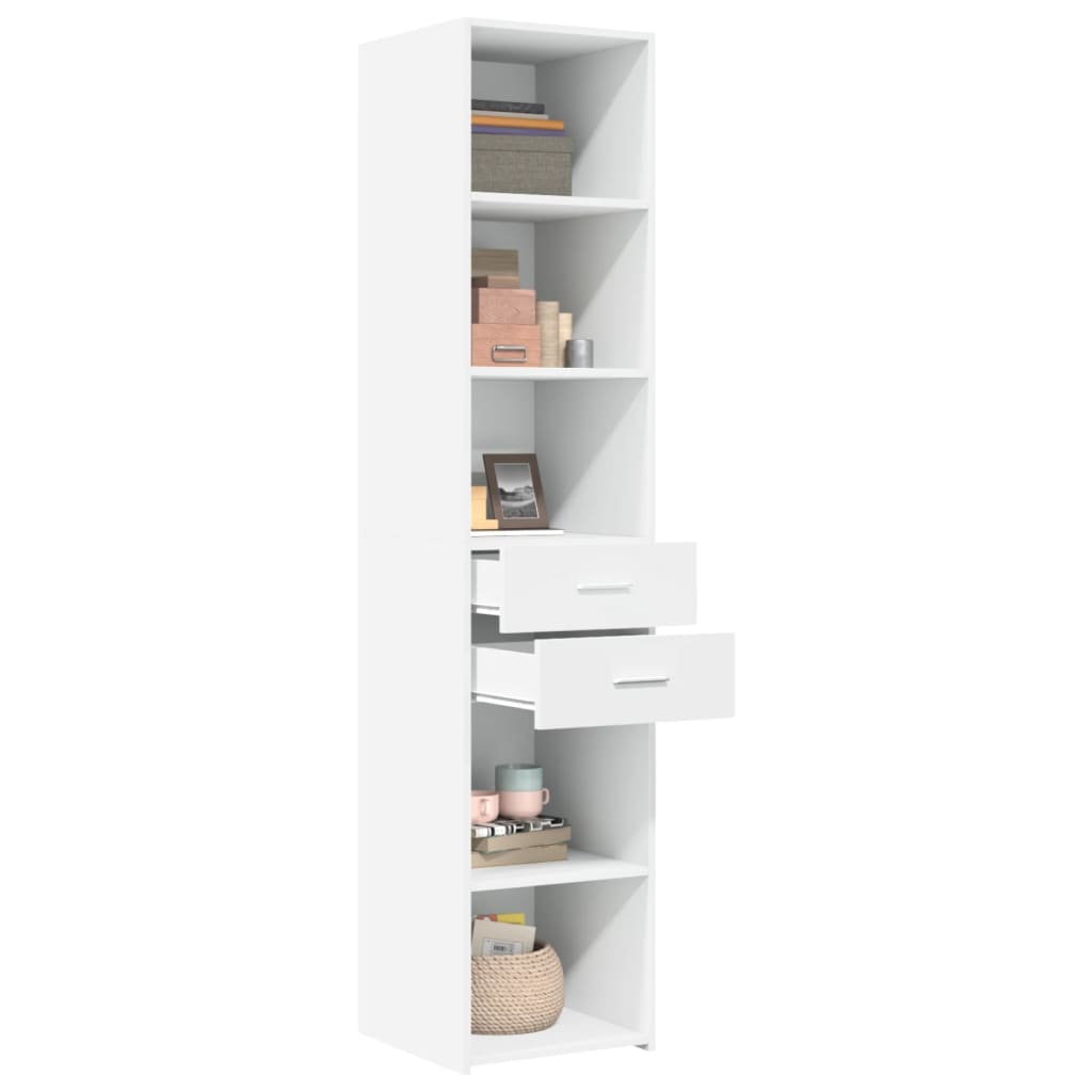 Buffet haut blanc 40x42,5x185 cm bois d'ingénierie - XIOS