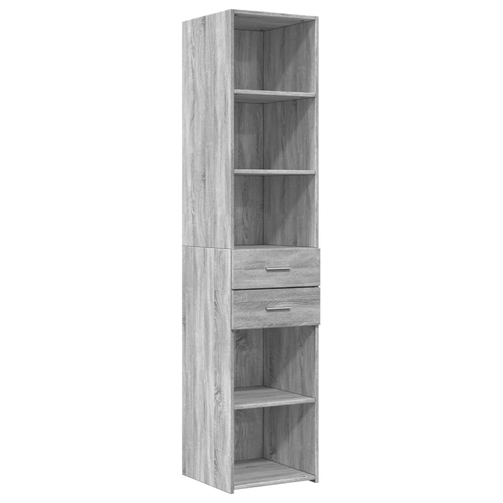 Buffet haut sonoma gris 40x42,5x185 cm bois d'ingénierie - XIOS
